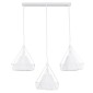 GloboStar® EIFFEL 61570 Vintage Κρεμαστό Φωτιστικό Ράγα Τρίφωτο 3 x E27 IP20 Λευκό Μέταλλο με Λευκό Ύφασμα - Μ68 x Π25 x Υ130cm