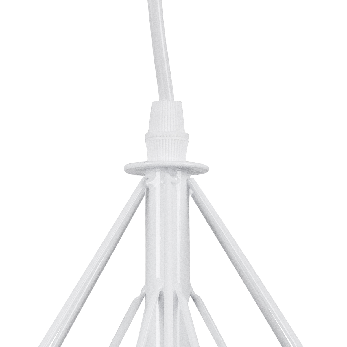 GloboStar® EIFFEL 61570 Vintage Κρεμαστό Φωτιστικό Ράγα Τρίφωτο 3 x E27 IP20 Λευκό Μέταλλο με Λευκό Ύφασμα - Μ68 x Π25 x Υ130cm
