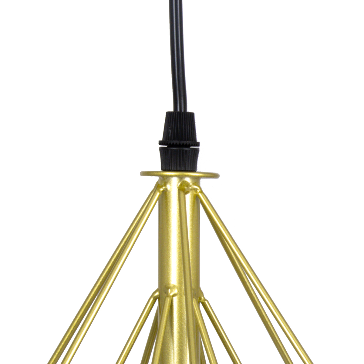 GloboStar® EIFFEL 61571 Vintage Κρεμαστό Φωτιστικό Ράγα Τρίφωτο 3 x E27 IP20 Χρυσό Μέταλλο με Λευκό Ύφασμα - Μ68 x Π25 x Υ130cm