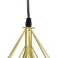 GloboStar® EIFFEL 61571 Vintage Κρεμαστό Φωτιστικό Ράγα Τρίφωτο 3 x E27 IP20 Χρυσό Μέταλλο με Λευκό Ύφασμα - Μ68 x Π25 x Υ130cm