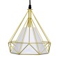 GloboStar® EIFFEL 61571 Vintage Κρεμαστό Φωτιστικό Ράγα Τρίφωτο 3 x E27 IP20 Χρυσό Μέταλλο με Λευκό Ύφασμα - Μ68 x Π25 x Υ130cm