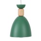 GloboStar® AVA 61575 Μοντέρνο Κρεμαστό Φωτιστικό Καμπάνα Τρίφωτο 3 x E27 IP20 Πράσινο Μέταλλο με Μπεζ Ξύλο - Μ35 x Π35 x Υ130cm