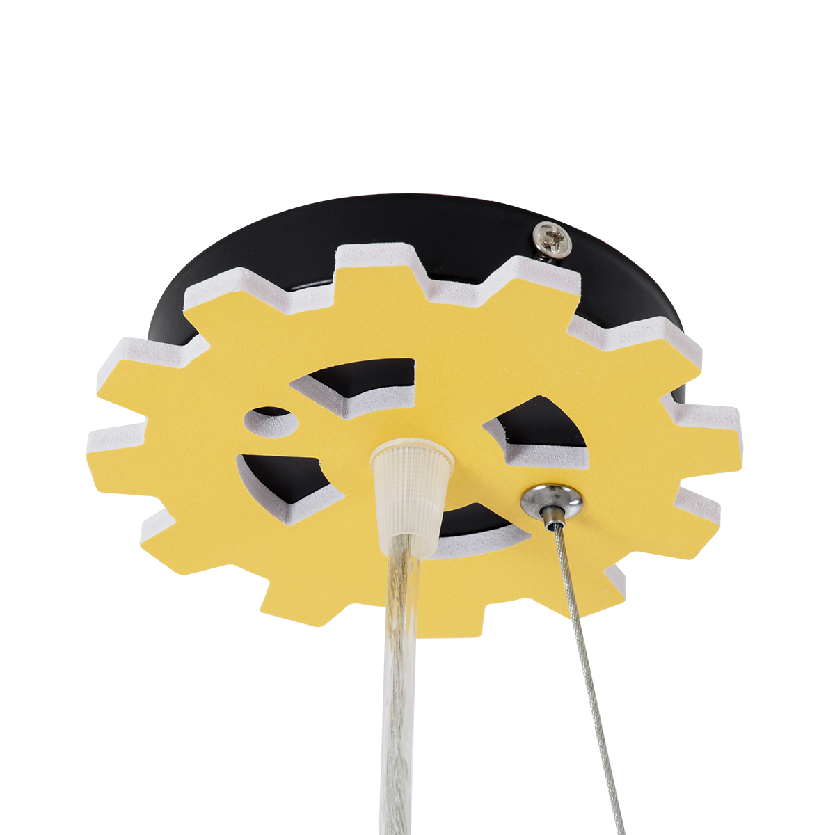 GloboStar® EXCAVATOR 61579 Παιδικό Κρεμαστό Φωτιστικό Φιγούρα Μονόφωτο 1 x E27 IP20 Κίτρινο & Μαύρο Πλαστικό - Μ45 x Π15.5 x Υ27cm