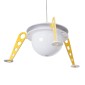 GloboStar® UFO 61581 Παιδικό Κρεμαστό Φωτιστικό Φιγούρα Μονόφωτο 1 x E27 IP20 Κίτρινο, Μπλε & Λευκό Πλαστικό - Μ58 x Π58 x Υ24cm