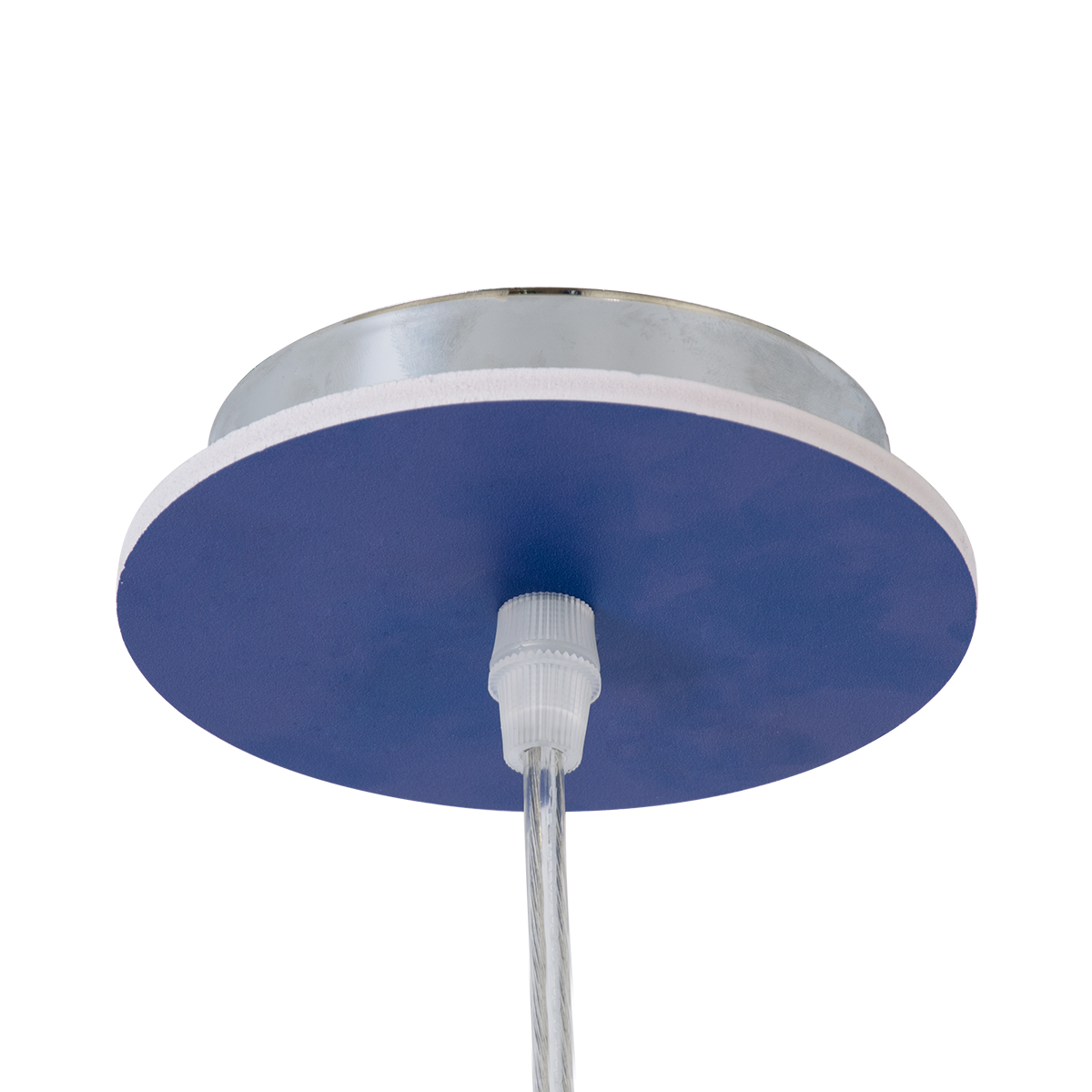 GloboStar® UFO 61581 Παιδικό Κρεμαστό Φωτιστικό Φιγούρα Μονόφωτο 1 x E27 IP20 Κίτρινο, Μπλε & Λευκό Πλαστικό - Μ58 x Π58 x Υ24cm