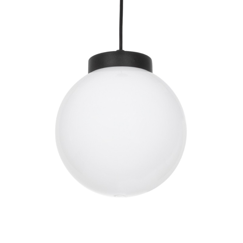 GLOBOSTAR® AGROS 61591 Κρεμαστό Φωτιστικό Οροφής Κήπου με Ντουί 1 x E27 AC 220-240V Αδιάβροχο IP65 - Λευκό & Μάυρο - Μ20 x Π20 x Υ22cm