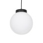 GLOBOSTAR® AGROS 61591 Κρεμαστό Φωτιστικό Οροφής Κήπου με Ντουί 1 x E27 AC 220-240V Αδιάβροχο IP65 - Λευκό & Μάυρο - Μ20 x Π20 x Υ22cm