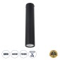 GloboStar® DUCT 61618 Επιφανειακό Στρόγγυλο Φωτιστικό Σποτ Αλουμινίου με Ντουί GU10 VDE Certified AC 220-240V IP44 Φ6 x Υ30cm - Μαύρο - 5 Years Warranty