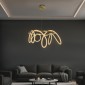 kelvo® GLOW 61660 Μοντέρνο Κρεμαστό Φωτιστικό Οροφής LED 69W 6900lm 360° AC 220-240V IP20 Ρυθμιζόμενο Λευκό CCT με Χειριστήριο από 2700K έως 6000K Dimmable - Lumileds SMD Chip - Χρυσό Πλατίνα & Λευκό Νήμα - Μ100 x Π100 x Υ70cm - 3 Χρόνια Εγγύηση