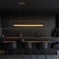 kelvo® GLOW 61664 Μοντέρνο Κρεμαστό Φωτιστικό Οροφής LED 15W 1500lm 360° AC 220-240V IP20 Ρυθμιζόμενο Λευκό CCT με Χειριστήριο από 2700K έως 6000K Dimmable - Lumileds SMD Chip - Χρυσό Πλατίνα & Λευκό Νήμα - Μ120 x Π3 x Υ25cm - 3 Χρόνια Εγγύηση