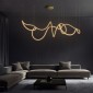 kelvo® GLOW 61669 Μοντέρνο Κρεμαστό Φωτιστικό Οροφής LED 105W 10500lm 360° AC 220-240V IP20 Ρυθμιζόμενο Λευκό CCT με Χειριστήριο από 2700K έως 6000K Dimmable - Lumileds SMD Chip - Χρυσό Πλατίνα & Λευκό Νήμα - Μ300 x Π300 x Υ120cm - 3 Χρόνια Εγγύηση