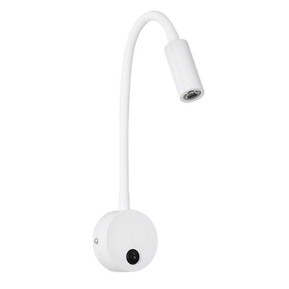 GLOBOSTAR® GOOSE 61688 Μοντέρνο Φωτιστικό Τοίχου - Απλίκα Ξενοδοχείου Reading Light LED 3W 300lm 36° AC 220-240V IP20 Θερμό Λευκό 2700K - CREE XPE Chip & TÜV SÜD Driver - Λευκό Ματ - Μ6.5 x Π15 x Υ24.5cm - 3 Χρόνια Εγγύηση