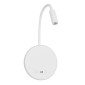 GLOBOSTAR® GOOSE 61693 Μοντέρνο Φωτιστικό Τοίχου - Απλίκα Ξενοδοχείου Reading Light με Φορτιστή USB 3A LED 6W 600lm 36° & 360° AC 220-240V IP20 Θερμό Λευκό 2700K - CREE XPE & Lumileds SMD Chip - Λευκό Ματ - Μ15.5 x Π15 x Υ30.5cm - 3 Χρόνια Εγγύηση