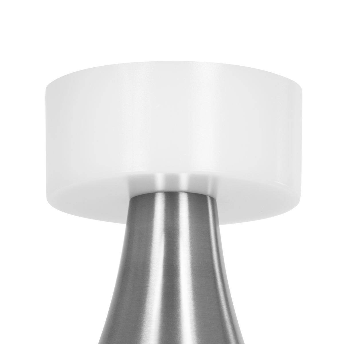GloboStar® DOLLY 76468 Μοντέρνο Επιτραπέζιο Φωτιστικό Πορτατίφ LED 1.5W 105lm 120° DC 5V Επαναφορτιζόμενο με Μπαταρία Li-ion 1800mAh - Διακόπτη Αφής με 3 Εναλλαγές Φωτισμού CCT Θερμό - Φυσικό - Ψυχρό 1500K - 4500K - 6000K Dimmable - D9 x 21cm - Ασημί