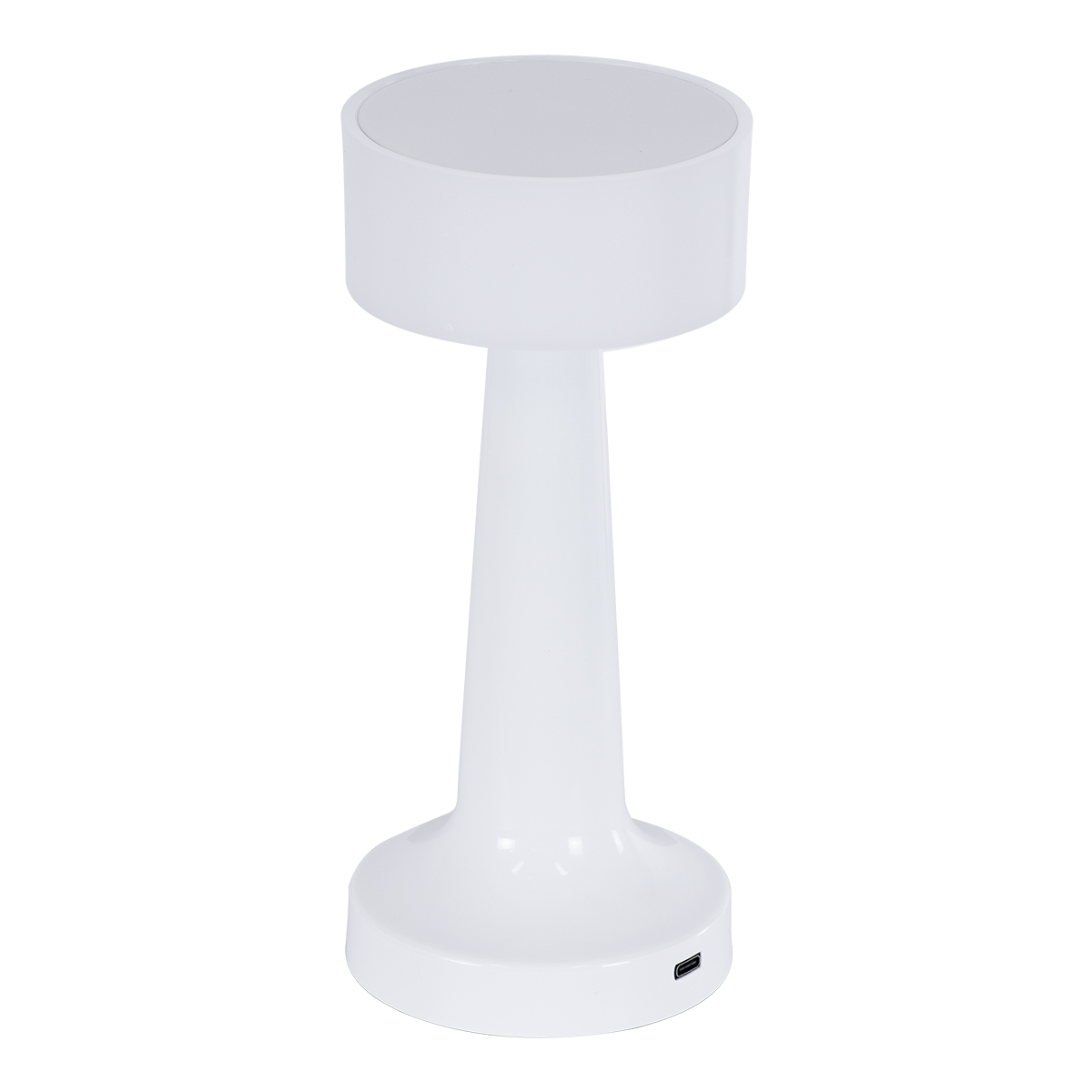 GloboStar® NANNA 76471 Μοντέρνο Επιτραπέζιο Φωτιστικό Πορτατίφ LED 1.5W 105lm 120° DC 5V Επαναφορτιζόμενο με Μπαταρία Li-ion 1800mAh - Διακόπτη Αφής με 3 Εναλλαγές Φωτισμού CCT Θερμό - Φυσικό - Ψυχρό 1500K - 4500K - 6000K Dimmable - D9 x 21cm - Λευκό