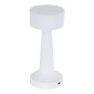 GloboStar® NANNA 76471 Μοντέρνο Επιτραπέζιο Φωτιστικό Πορτατίφ LED 1.5W 105lm 120° DC 5V Επαναφορτιζόμενο με Μπαταρία Li-ion 1800mAh - Διακόπτη Αφής με 3 Εναλλαγές Φωτισμού CCT Θερμό - Φυσικό - Ψυχρό 1500K - 4500K - 6000K Dimmable - D9 x 21cm - Λευκό