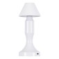 GloboStar® LUNNA 76476 Μοντέρνο Επιτραπέζιο Φωτιστικό Πορτατίφ LED 1.5W 105lm 120° DC 5V Επαναφορτιζόμενο με Μπαταρία Li-ion 1800mAh - Διακόπτη Αφής με 3 Εναλλαγές Φωτισμού CCT Θερμό - Φυσικό - Ψυχρό 1500K - 4500K - 6000K Dimmable - D9 x 23cm - Λευκό