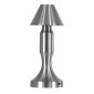 GloboStar® LUNNA 76478 Μοντέρνο Επιτραπέζιο Φωτιστικό Πορτατίφ LED 1.5W 105lm 120° DC 5V Επαναφορτιζόμενο με Μπαταρία Li-ion 1800mAh - Διακόπτη Αφής με 3 Εναλλαγές Φωτισμού CCT Θερμό - Φυσικό - Ψυχρό 1500K - 4500K - 6000K Dimmable - D9 x 23cm - Ασημί