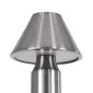 GloboStar® LUNNA 76478 Μοντέρνο Επιτραπέζιο Φωτιστικό Πορτατίφ LED 1.5W 105lm 120° DC 5V Επαναφορτιζόμενο με Μπαταρία Li-ion 1800mAh - Διακόπτη Αφής με 3 Εναλλαγές Φωτισμού CCT Θερμό - Φυσικό - Ψυχρό 1500K - 4500K - 6000K Dimmable - D9 x 23cm - Ασημί