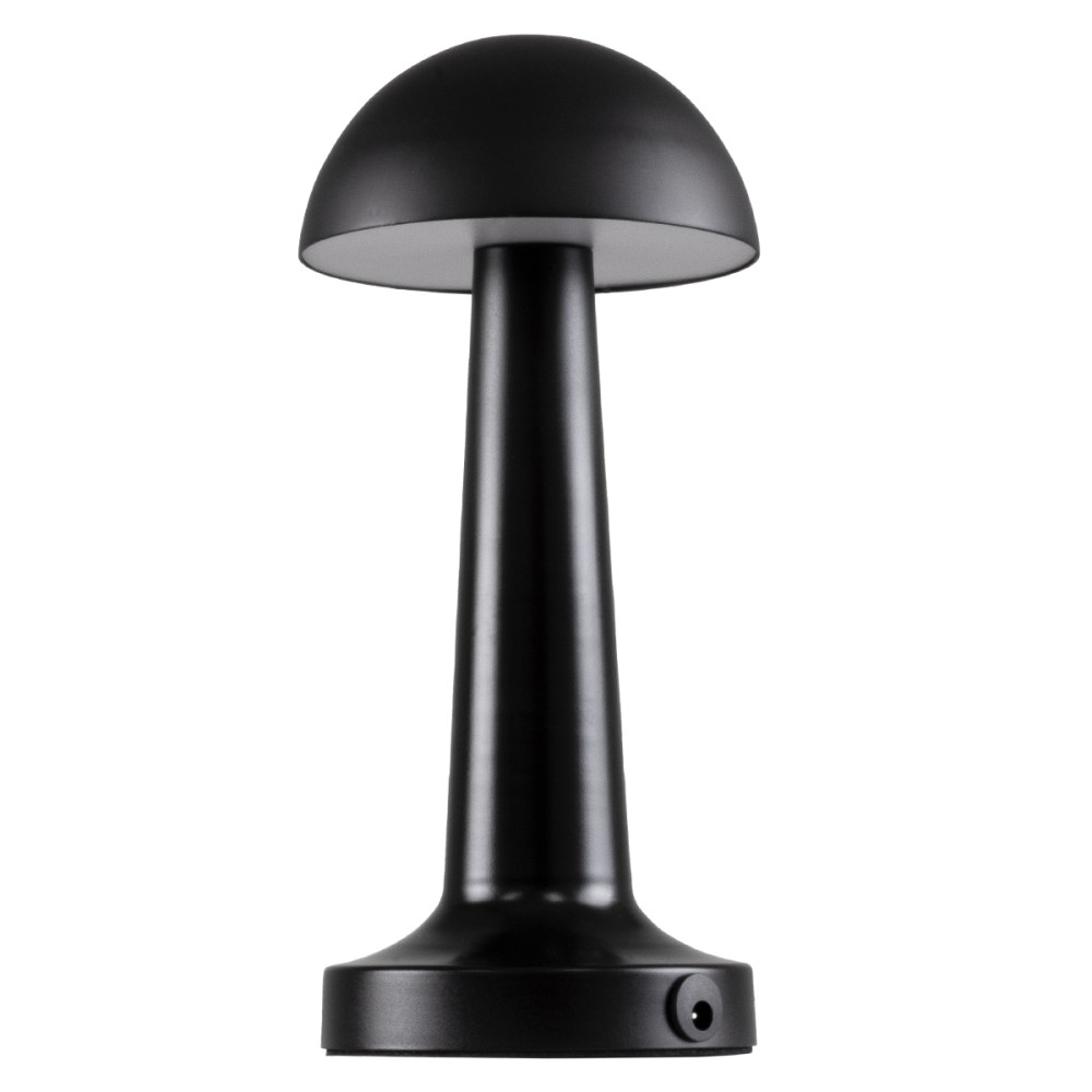 GloboStar® COCO 76509 Επαναφορτιζόμενο Επιτραπέζιο Φωτιστικό Πορτατίφ LED 1.5W 105lm 120° DC 5V IP44 Θερμό Λευκό 2700K Dimmable Μαύρο Αλουμίνιο - Μ10 x Π10 x Υ22cm - 2 Xρόνια Εγγύηση