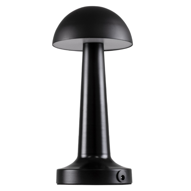 GloboStar® COCO 76509 Επαναφορτιζόμενο Επιτραπέζιο Φωτιστικό Πορτατίφ LED 1.5W 105lm 120° DC 5V IP44 Θερμό Λευκό 2700K Dimmable Μαύρο Αλουμίνιο - Μ10 x Π10 x Υ22cm - 2 Xρόνια Εγγύηση