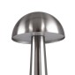 GloboStar® COCO 76510 Μοντέρνο Επιτραπέζιο Φωτιστικό Πορτατίφ LED 1.5W 105lm 120° DC 5V Επαναφορτιζόμενο με Μπαταρία Li-ion 1800mAh - Διακόπτη Αφής με 3 Εντάσεις Φωτισμού Θερμό Λευκό 2700K Dimmable - Φ10 x 22cm - Ασημί