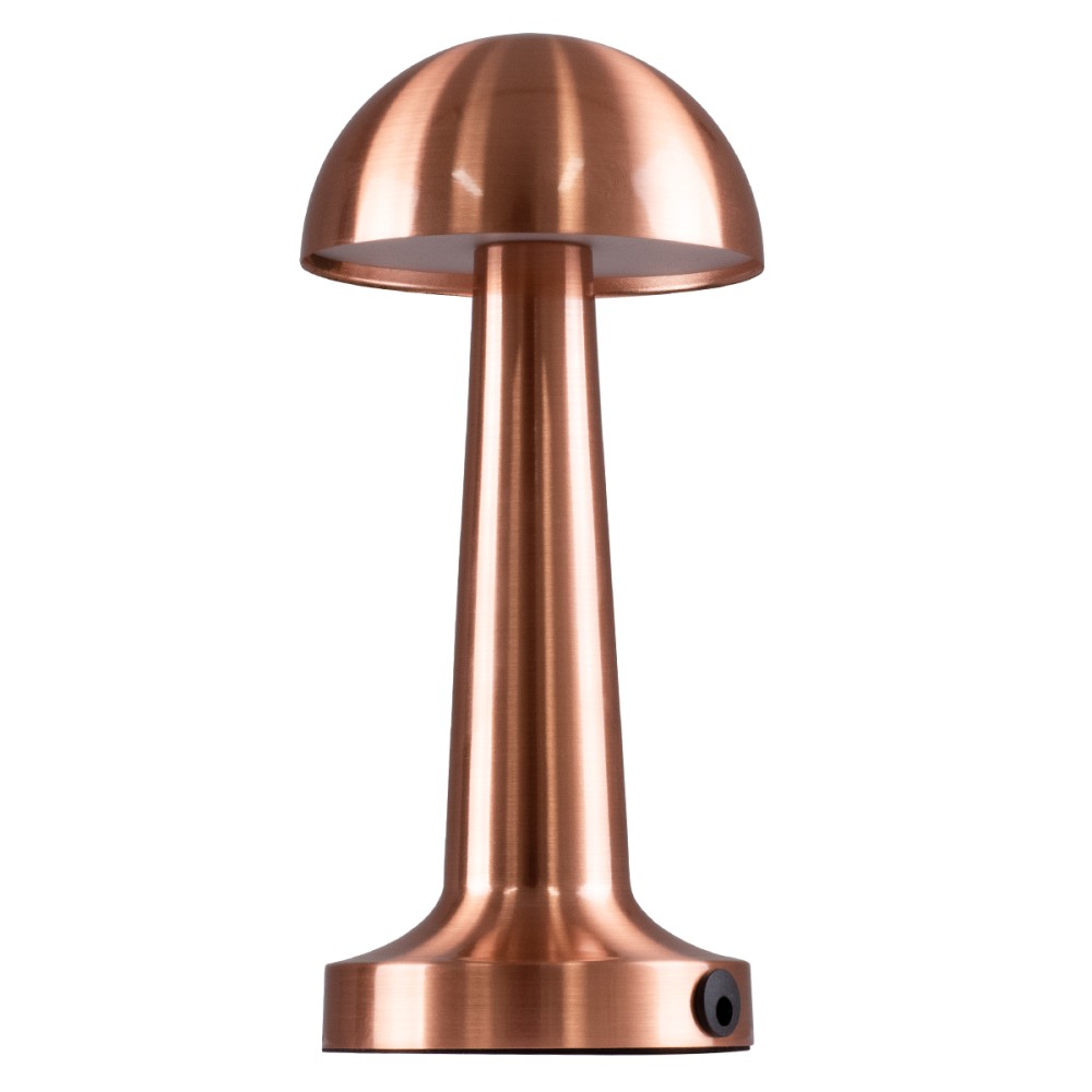 GloboStar® COCO 76511 Επαναφορτιζόμενο Επιτραπέζιο Φωτιστικό Πορτατίφ LED 1.5W 105lm 120° DC 5V IP44 Θερμό Λευκό 2700K Dimmable Χάλκινο Αλουμίνιο - Μ10 x Π10 x Υ22cm - 2 Xρόνια Εγγύηση
