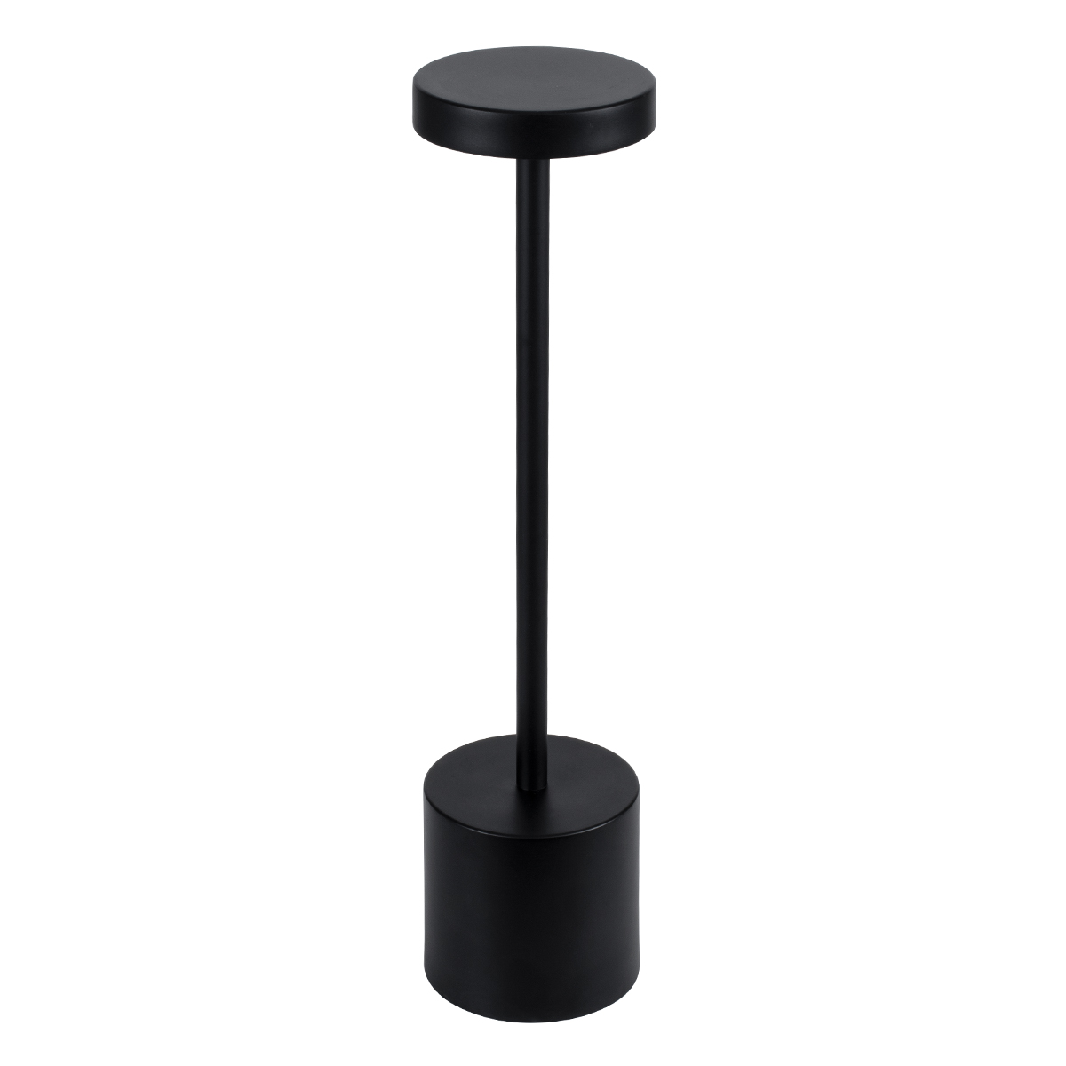 GloboStar® JOJO 76520 Μοντέρνο Επιτραπέζιο Φωτιστικό Πορτατίφ LED 1.5W 105lm 120° DC 5V Επαναφορτιζόμενο με Μπαταρία Li-ion 1800mAh - Διακόπτη Αφής με 3 Εναλλαγές Φωτισμού CCT Θερμό - Φυσικό - Ψυχρό 1500K - 4500K - 6000K Dimmable - D8 x H34cm - Μαύρο