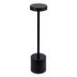 GloboStar® JOJO 76520 Μοντέρνο Επιτραπέζιο Φωτιστικό Πορτατίφ LED 1.5W 105lm 120° DC 5V Επαναφορτιζόμενο με Μπαταρία Li-ion 1800mAh - Διακόπτη Αφής με 3 Εναλλαγές Φωτισμού CCT Θερμό - Φυσικό - Ψυχρό 1500K - 4500K - 6000K Dimmable - D8 x H34cm - Μαύρο