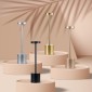 GloboStar® JOJO 76523 Μοντέρνο Επιτραπέζιο Φωτιστικό Πορτατίφ LED 1.5W 105lm 120° DC 5V Επαναφορτιζόμενο με Μπαταρία Li-ion 1800mAh - Διακόπτη Αφής με 3 Εναλλαγές Φωτισμού CCT Θερμό - Φυσικό - Ψυχρό 1500K - 4500K - 6000K Dimmable - D8 x H34cm - Χρυσό