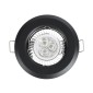 GloboStar® DELTA 77808 Χωνευτό Στρόγγυλο Σποτ Οροφής για Λάμπα MR16 με Βάση GU5.3 ή GU10 - IP20 - Μεταλλικό - Φ83 x Υ31mm - Μαύρο - 5 Χρόνια Εγγύηση