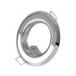 GloboStar® DELTA 77810 Χωνευτό Στρόγγυλο Σποτ Οροφής για Λάμπα MR16 με Βάση GU5.3 ή GU10 - IP20 - Μεταλλικό - Φ83 x Υ31mm - Χρώμιο Νίκελ - 5 Χρόνια Εγγύηση