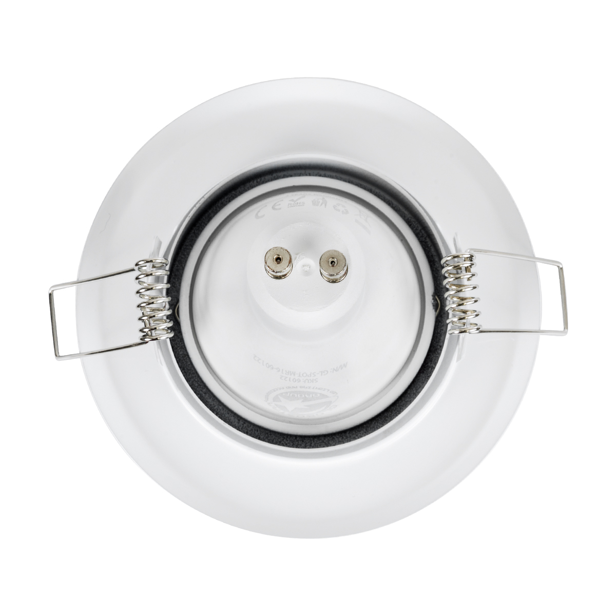 GloboStar® DELTA 77814 Χωνευτό Κινούμενο Στρόγγυλο Σποτ Οροφής για Λάμπα MR16 με Βάση GU5.3 ή GU10 - IP20 - Μεταλλικό - Φ92 x Υ28mm - Λευκό - 5 Χρόνια Εγγύηση