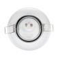 GloboStar® DELTA 77814 Χωνευτό Κινούμενο Στρόγγυλο Σποτ Οροφής για Λάμπα MR16 με Βάση GU5.3 ή GU10 - IP20 - Μεταλλικό - Φ92 x Υ28mm - Λευκό - 5 Χρόνια Εγγύηση