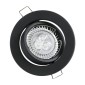 GloboStar® DELTA 77815 Χωνευτό Κινούμενο Στρόγγυλο Σποτ Οροφής για Λάμπα MR16 με Βάση GU5.3 ή GU10 - IP20 - Μεταλλικό - Φ92 x Υ28mm- Μαύρο - 5 Χρόνια Εγγύηση