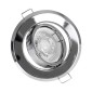 GloboStar® DELTA 77817 Χωνευτό Κινούμενο Στρόγγυλο Σποτ Οροφής για Λάμπα MR16 με Βάση GU5.3 ή GU10 - IP20 - Μεταλλικό - Φ92 x Υ28mm - Χρώμιο Νίκελ - 5 Χρόνια Εγγύηση