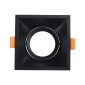 GloboStar® ALPHA 77833 Χωνευτό Κινούμενο Τετράγωνο Σποτ Οροφής για Λάμπα MR16/GU10 - IP20 - Χυτό Αλουμίνιο - Μ9 x Π9 x Υ4.5cm - Μαύρο - 5 Χρόνια Εγγύηση
