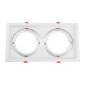 GloboStar® VITA 77854 Χωνευτό Κινούμενο Διπλό Τετράγωνο Σποτ Οροφής για Λάμπα AR111 - IP20 - Χυτό Αλουμίνιο - M33.5 x Π17.5 x Y5.5cm - Λευκό - 5 Χρόνια Εγγύηση