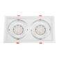 GloboStar® VITA 77854 Χωνευτό Κινούμενο Διπλό Τετράγωνο Σποτ Οροφής για Λάμπα AR111 - IP20 - Χυτό Αλουμίνιο - M33.5 x Π17.5 x Y5.5cm - Λευκό - 5 Χρόνια Εγγύηση