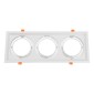 GloboStar® VITA 77856 Χωνευτό Κινούμενο Τριπλο Τετράγωνο Σποτ Οροφής για Λάμπα AR111 - IP20 - Χυτό Αλουμίνιο - M48.7 x Π18.7 x Y5.5cm - Λευκό - 5 Χρόνια Εγγύηση