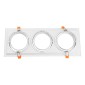 GloboStar® VITA 77856 Χωνευτό Κινούμενο Τριπλο Τετράγωνο Σποτ Οροφής για Λάμπα AR111 - IP20 - Χυτό Αλουμίνιο - M48.7 x Π18.7 x Y5.5cm - Λευκό - 5 Χρόνια Εγγύηση