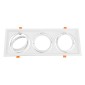 GloboStar® VITA 77856 Χωνευτό Κινούμενο Τριπλο Τετράγωνο Σποτ Οροφής για Λάμπα AR111 - IP20 - Χυτό Αλουμίνιο - M48.7 x Π18.7 x Y5.5cm - Λευκό - 5 Χρόνια Εγγύηση