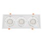 GloboStar® VITA 77856 Χωνευτό Κινούμενο Τριπλο Τετράγωνο Σποτ Οροφής για Λάμπα AR111 - IP20 - Χυτό Αλουμίνιο - M48.7 x Π18.7 x Y5.5cm - Λευκό - 5 Χρόνια Εγγύηση