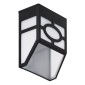 GloboStar® 85707 ΣΕΤ 4 Τεμαχίων Αυτόνομα Ηλιακά Φωτιστικά Τοίχου Μαύρα-Λευκά LED SMD 1W 100lm με Ενσωματωμένη Μπαταρία 600mAh - Φωτοβολταϊκό Πάνελ με Αισθητήρα Ημέρας-Νύχτας Αδιάβροχα IP65 Θερμό Λευκό 3000K