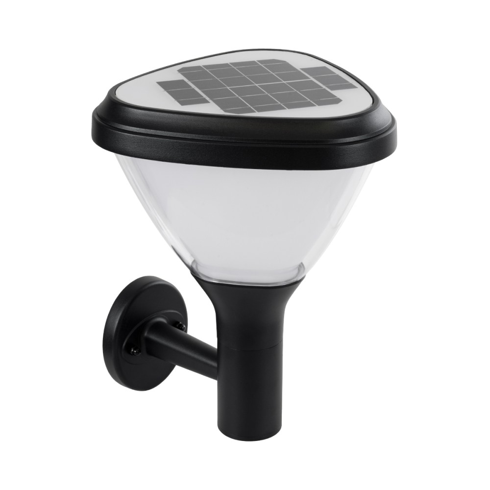 GLOBOSTAR® NATURE 90526 Φωτιστικό Κολωνάκι Κήπου LED 10W 330lm 120° με Ενσωματωμένο Φωτοβολταϊκό Panel 6V 2W & Επαναφορτιζόμενη Μπαταρία Li-ion 3.2V 1800mAh με Αισθητήρα Ημέρας-Νύχτας Αδιάβροχο IP65 Ψυχρό Λευκό 6000K - Γκρι Ανθρακί - Μ26 x Π29 x Υ36cm