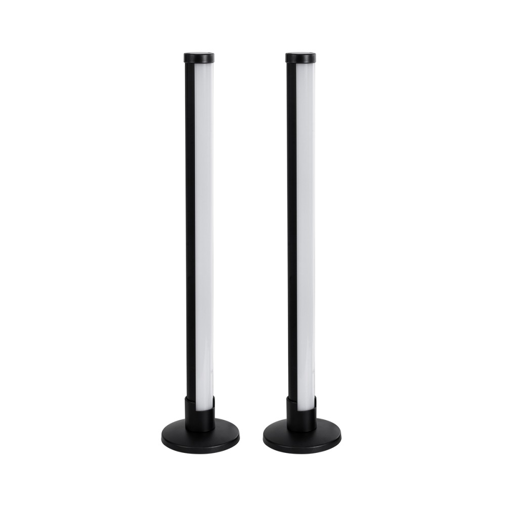 GloboStar® DIGICOLUMN 90760 Επιτραπέζιο Φωτιστικό Πορτατίφ LED 16W 1280lm 180° DC 5V IP20 RGB Dimmable Ασημί Πλαστικό - Μ3 x Π3 x Υ45cm - ΣΕΤ 2 Τεμαχίων - 2 Χρόνια Εγγύηση
