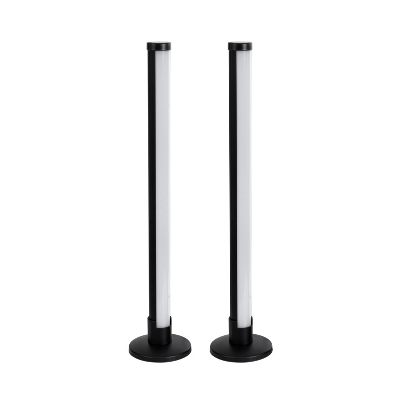 GloboStar® DIGICOLUMN 90760 Επιτραπέζιο Φωτιστικό Πορτατίφ LED 16W 1280lm 180° DC 5V IP20 RGB Dimmable Ασημί Πλαστικό - Μ3 x Π3 x Υ45cm - ΣΕΤ 2 Τεμαχίων - 2 Χρόνια Εγγύηση