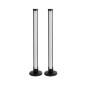 GloboStar® DIGICOLUMN 90760 Σετ 2 Μοντέρνα Επιτραπέζια Φωτιστικά Γραφείου Digital Pixel Symphony Bars LED 16W 1280lm 180° DC 5V με USB 2.0 IP20 - Εναλλαγή Φωτισμού μέσω Τηλεχειριστηρίου - Πολύχρωμα RGB - Dimmable - Μαύρο - Φ3 x Υ45cm - Συσκευασία 2 Τεμαχί