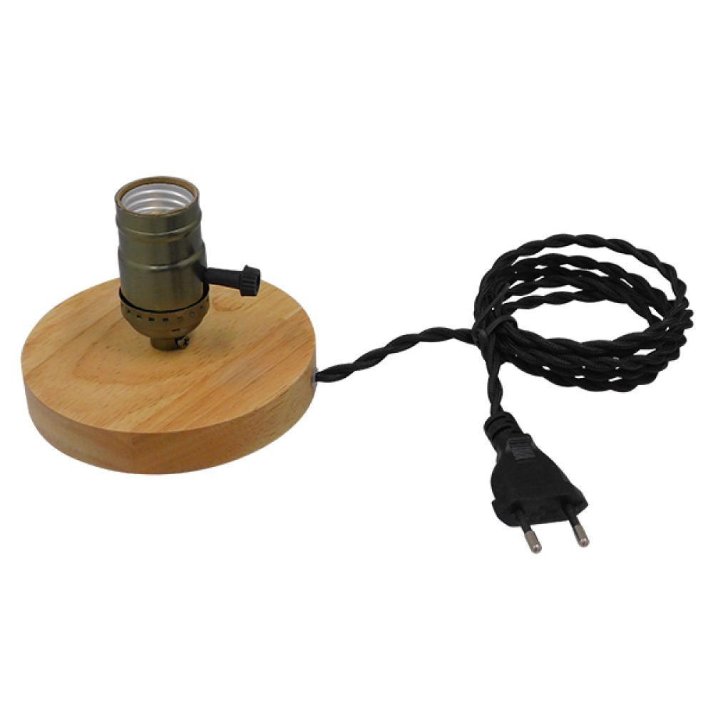 GloboStar® NOX 91048 Μοντέρνο Επιτραπέζιο Φωτιστικό Πορτατίφ Μονόφωτο 1 x E27 IP20 Μπεζ Ξύλο με Μπρούτζινο Μέταλλο - Μ12 x Π12 x Υ10.6cm
