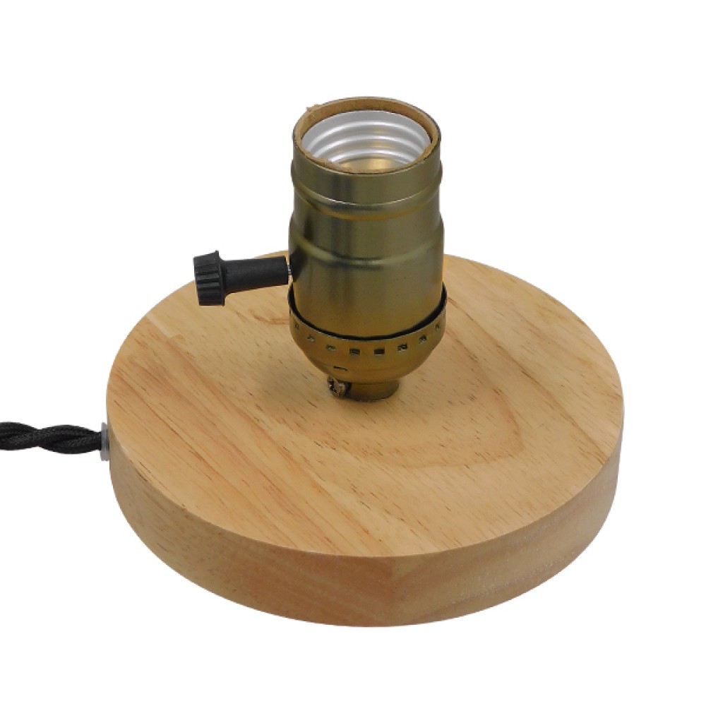 GloboStar® NOX 91048 Μοντέρνο Επιτραπέζιο Φωτιστικό Πορτατίφ Μονόφωτο 1 x E27 IP20 Μπεζ Ξύλο με Μπρούτζινο Μέταλλο - Μ12 x Π12 x Υ10.6cm